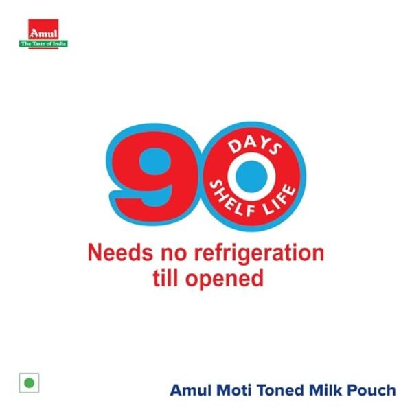 Amul Moti Homogenized Toned Milk, 450 ml Pouch - Image 6
