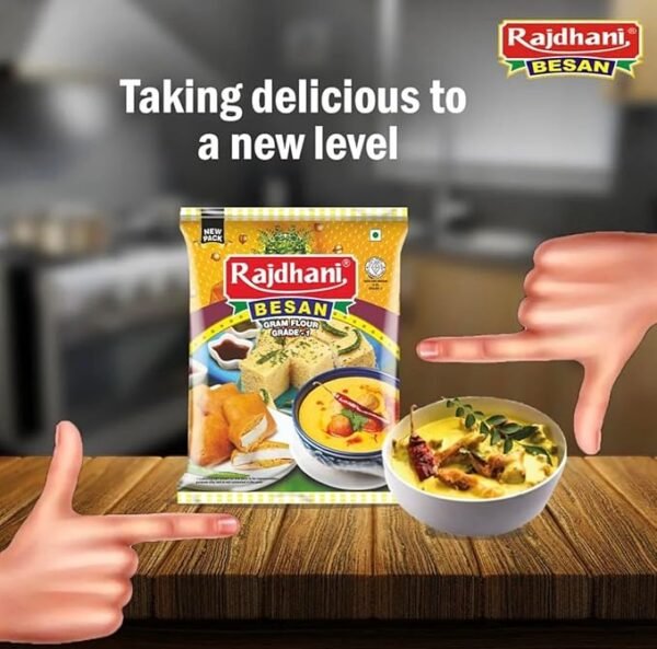 Rajdhani Organic Besan Flour (500g Pack) | 100% Chana Dal Besan - Image 3