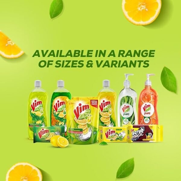 Vim Dishwash Liquid Gel Lemon Refill Pouch, 2 Ltr - Image 6